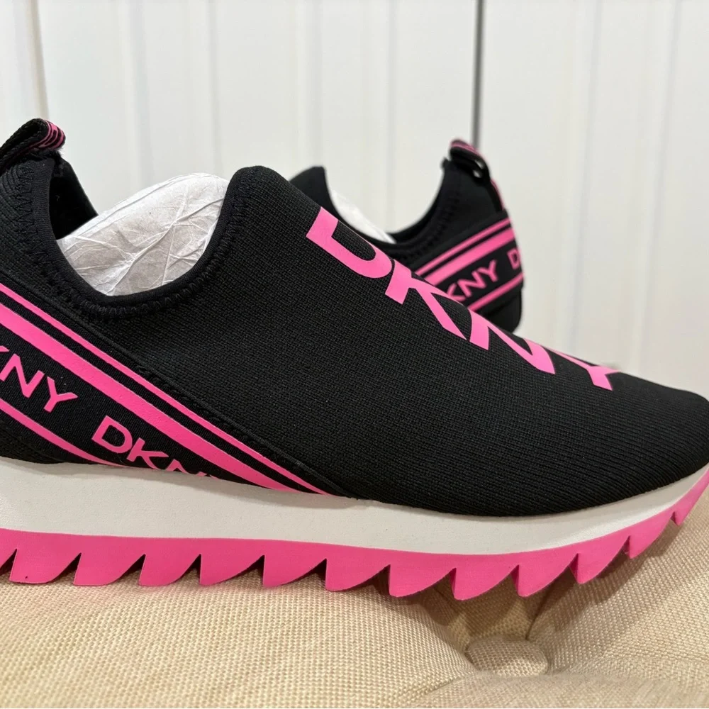 DKNY Black and Pink Athletic Sneakers - Picture 2 of 3